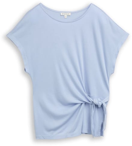 Tom Tailor - T-shirt met knoopdetail - Maat M - Kentucky Blue