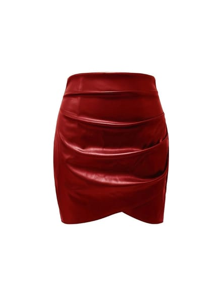 Nivard Leren Rok - Broek - Legging - Dames - Jurk - Latex - Rood - Maat XL