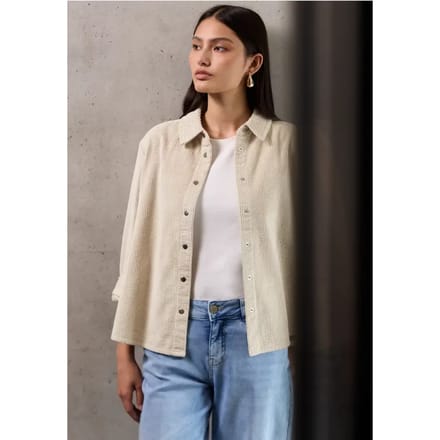 Zachte corduroy overhemdblouse