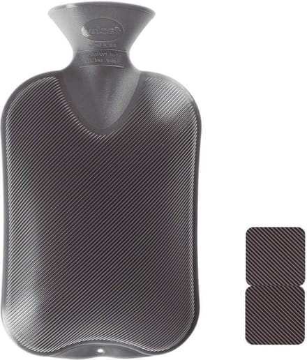 Kruik fleece hoes grijs - warm water - 2 liter