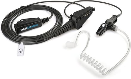 DerComms® Heavy duty Security headset voor Kenwood NX200, NX300,  TK280, TK380, TK-D200, TK-D300, NX5300
