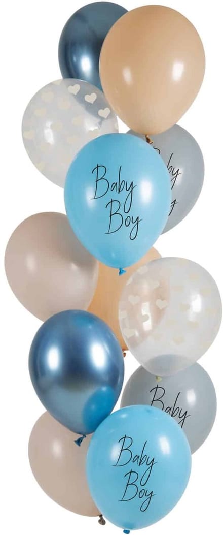 Ballonnen Baby Boy 33cm - 12 stuks