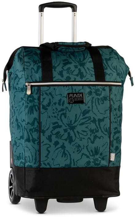 Punta Wheel Trolley Shopper Big Wheel Flowers Petrol