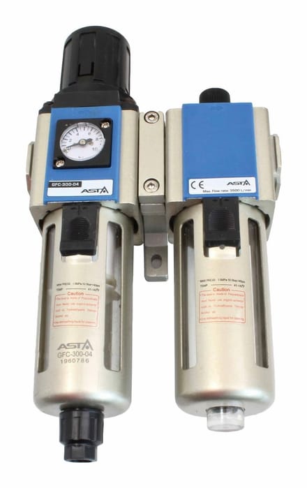 drukregelaar met filter en olienevelaar - compressor regelaar 1/2 duims - reduceerventiel - asta