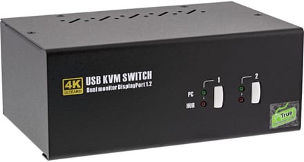 InLine® 2-Poorts Desktop KVM Switch,DisplayPort 1.2,Dual Monitor, 4K + USB+Audio