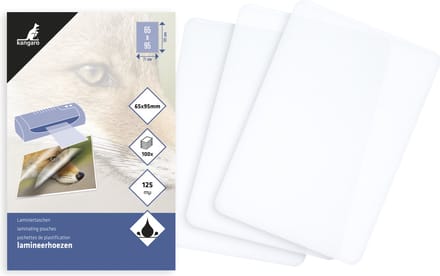 Kangaro lamineerhoezen - 65x95mm - 125 micron - glanzend - 100 stuks