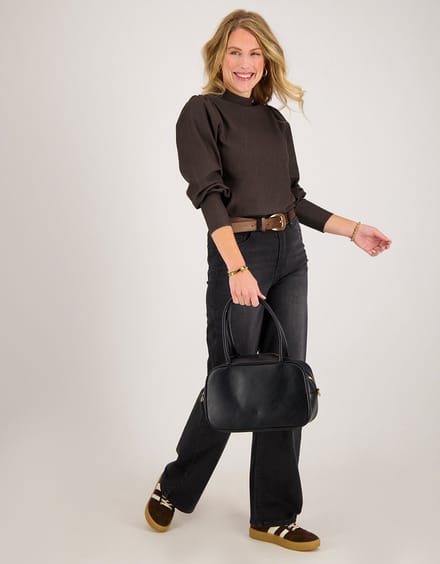 Je m'appelle Dames Broek Straight fit Met stretch - Grijs - Maat M