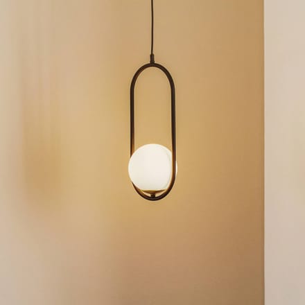 Jupiter Hanglamp Samba, opaalglas/zwart 1-lamp