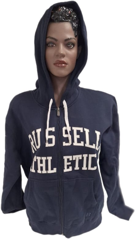 RUSSEL ATHLETIC / HOODY/ LONG ZIPPER / NAVY/ WHITE APLIC-S