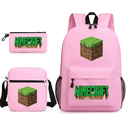 Minecraft Schooltas Game Merchandise Student Grote Capaciteit Print Drie Delige Schooltas Mannen En Vrouwen Three-piece set