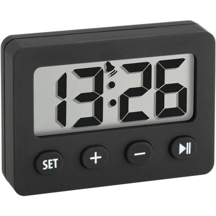 TFA Dostmann 60-2014-01 Kwarts Wekker Zwart Alarmtijden 1