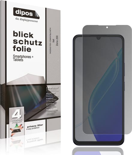 dipos – Matte Privacy Screenprotector geschikt voor Itel Zeno 200 | Anti-Spy Beschermfolie