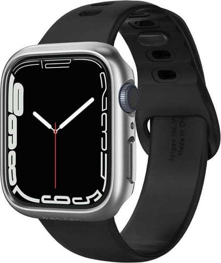 Spigen Thin Fit Apple Watch 7/8/9 45MM Case Hard Plastic Bumper Grijs