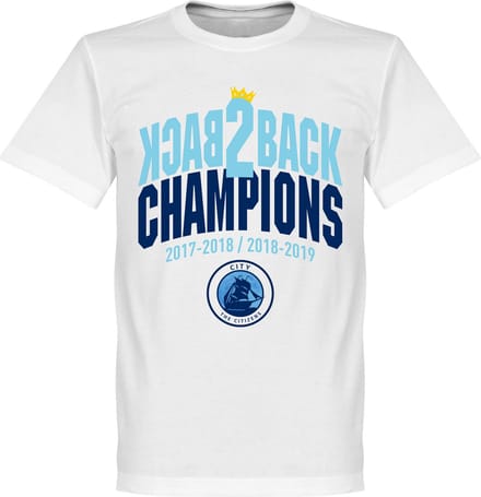 City Back to Back Champions T-Shirt - Wit - XS