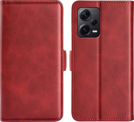 MobyDefend Hoesje - Geschikt voor Xiaomi Redmi Note 12 Pro Plus 5G - Luxe Wallet Book Case (Sluiting Zijkant) - Rood