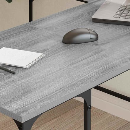 vidaXL - Bureau - 139x139x75 - cm - bewerkt - hout - grijs - sonoma - eikenkleurig