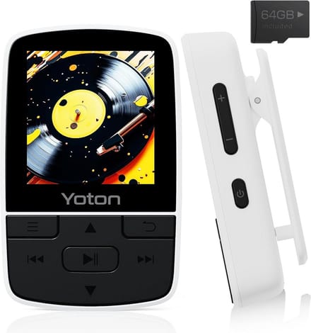 Draagbare MP3-speler met Clip en Bluetooth 5.2 | 64GB Opslag | Hifi Geluid | Radio & Recorder