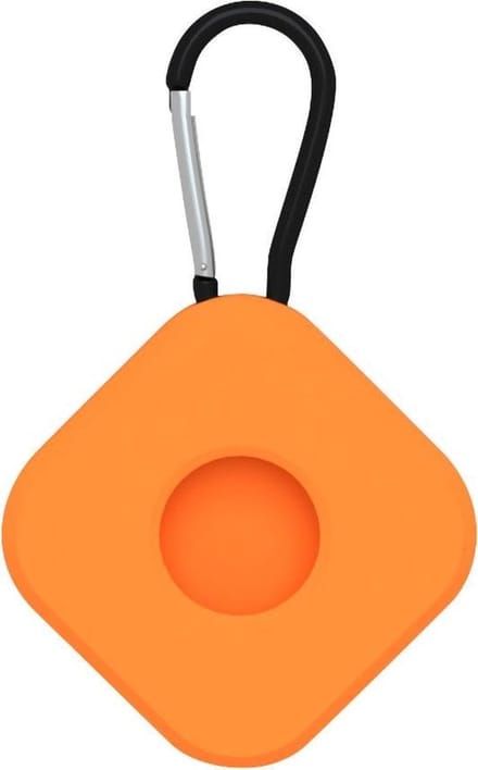 By Qubix - AirTag case square series - siliconen sleutelhanger met ring - oranje