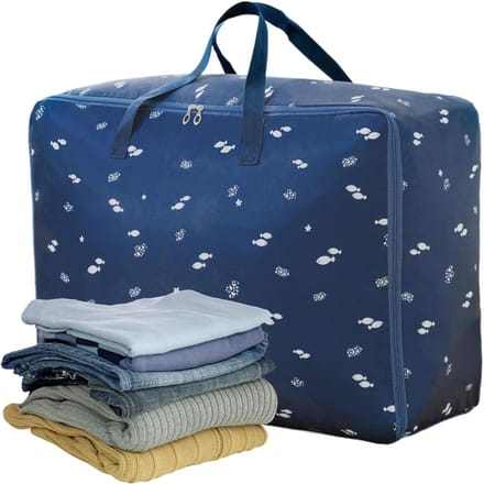 Dekens Opbergzak - Kleding Organizer - Thuis Opslag - Versterkte Constructie - 55x33x20 cm - Marine Vis