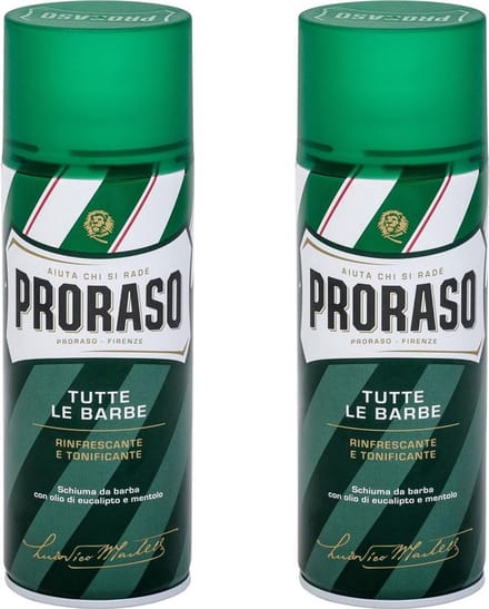 Proraso - Scheerschuim - Eucalyptus/Menthol - 400 ml - 2-delige set