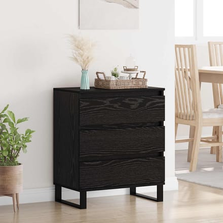 vidaXL Dressoir Zwart Eiken 60 x 35 x 70 cm Bewerkt hout