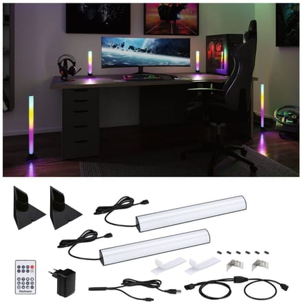 Paulmann set van 2 EntertainLED lichtbalk Dynamic RGB 30cm voet