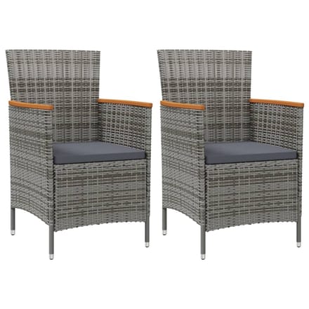 vidaXL - Tuinstoelen - 2 - st - poly - rattan - grijs