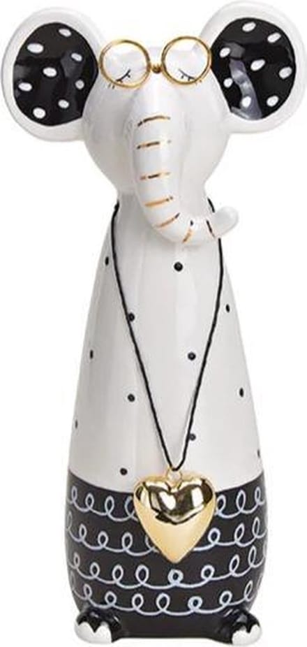 Liefde Olifant Beeld - Paasdecoratie - Keramiek - 23cm