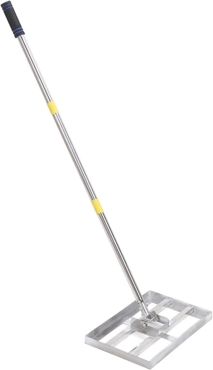 Gazon Nivelleer Hark - Tuin Egaliseren - Gazon Onderhoud - Verstelbare Handgreep - 40 cm Breed - Zilver