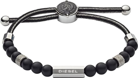 Diesel Beads Armband  (Lengte: 16.50-25.00cm) - Zwart