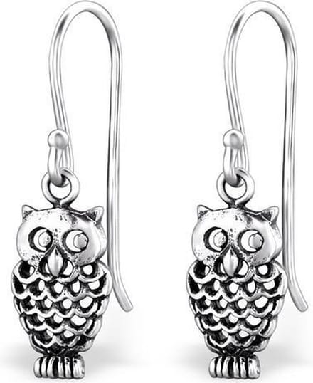 Montebello Oorbellen Aleid - 925 Zilver E-Coating - Uil - 7x25mm