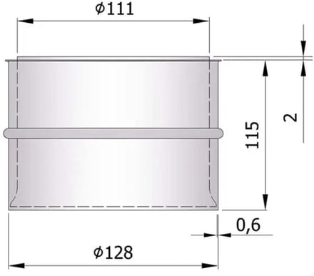 Kachelpijp ø120mm Nisbus - staal
