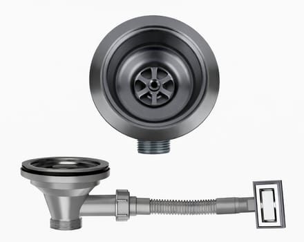 Waterval Korfplugset met Overloop 114 mm – RVS 304 – Complete Set – G1 ½" – Gunmetal Grey