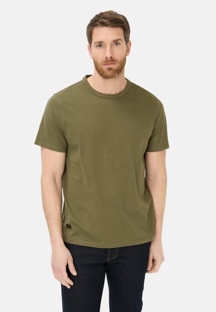 camel active T-Shirt met print op de rug - Maat - Olijfgroenmenswear-M