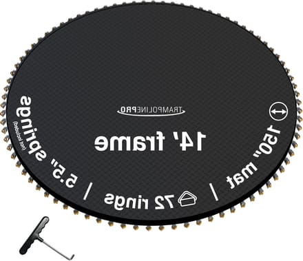 Trampoline Springmat - Vervangingsmat Trampoline - Trampoline Gebruik - 72 D-ringen - 150 inch - Zwart