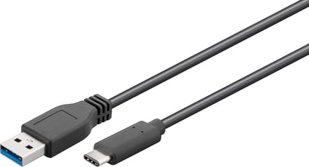 Goobay USB-C naar USB-A kabel - USB3.0 - tot 2A / zwart - 3 meter