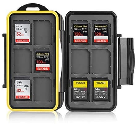 Waterdichte Geheugenkaarten Case voor 12 SD Kaarten - Schokbestendige Bescherming - Compacte Opslagoplossing