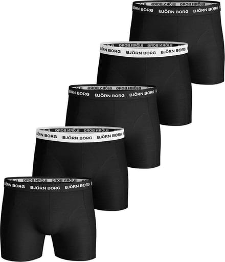 Björn Borg 5P Short Solid Heren Boxershorts - Maat L