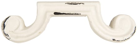 Clayre & Eef Handgreep 12x2x3 cm Wit Metaal