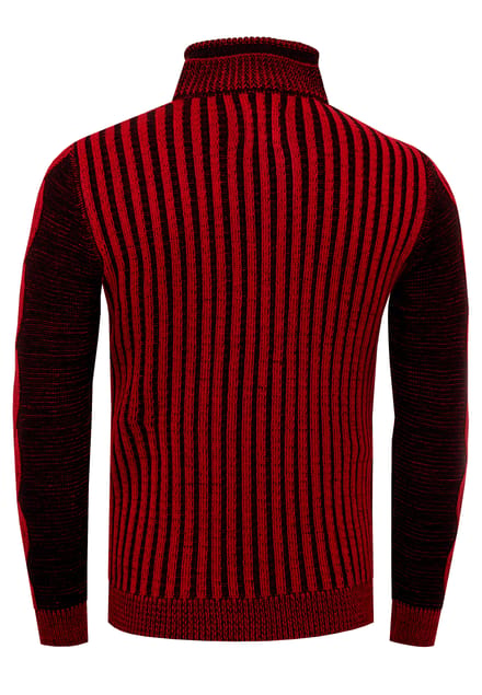 Trui met 1/2 rits in contrasterend design