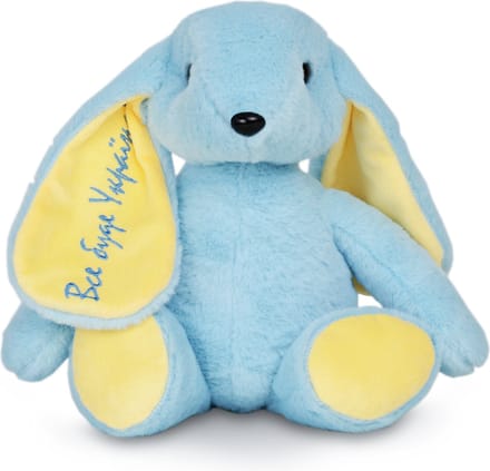 Speelgoed Knuffel - Pluche knuffel Konijn - Blauwe Patriot van Oekraïne 34 cm