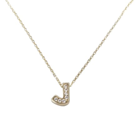 Gouden ketting met J zirkonia hanger