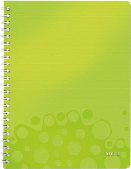 Leitz WOW Schrijfblok A4 Plastic Voor- en Achterblad Gelijnd Groen
