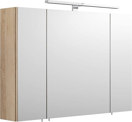 Grote Spiegelkast met 3 Deuren en LED Verlichting voor Badkamer