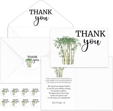 50 Rouwbedankkaarten Set met Enveloppen en Stickers voor Condoleances
