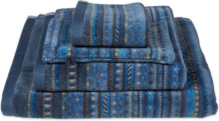 Pip Studio Geometric Print Handdoek - 55x100 cm - Set van 3 - Donker Blauw