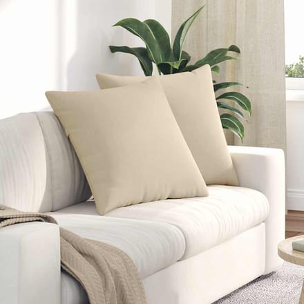 vidaXL - Zitkussens - 2 - st - Stof - Crème - 60 - x - 60 - cm
