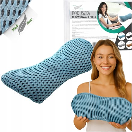 Medi Sleep - Orthopedisch Lendenkussen - Memory Foam - Blauw - Ergonomische Rugondersteuning