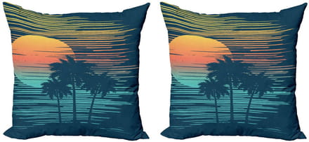 ABAKUHAUS Eilandfeest kussenhoes – 2x40x40 cm – dubbelzijdig – microvezel