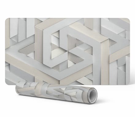 Bureauonderlegger voor grafisch ontwerpers en vormgevers, geometrisch geweven, 90x45 cm